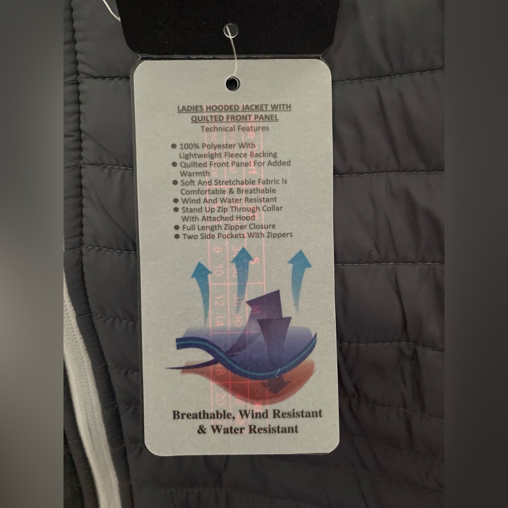 THE WEATHER CO. WOMENS Black and Gray Hooded Jacket - Picture 9 of 15